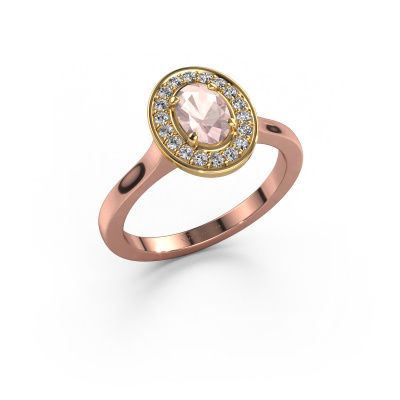 Ring Madelon 1 585 rose gold morganite champagne 7x5 mm