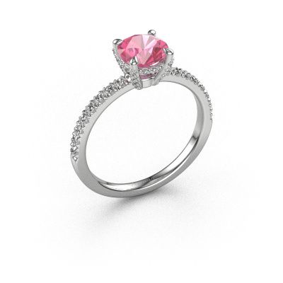 Engagement ring Saskia rnd 1 950 platinum pink sapphire 6.5 mm