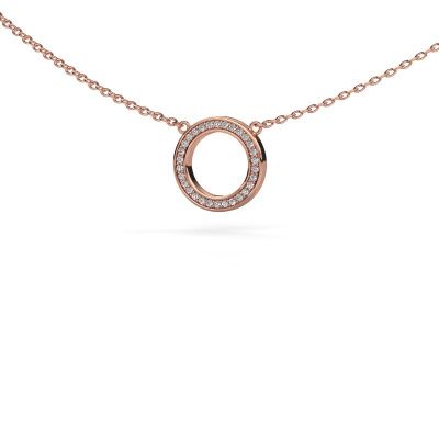 Pendant Round 1 585 rose gold zirconia 0.8 mm