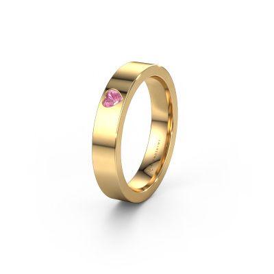 Wedding ring WH0101L14BPHRT 585 gold pink sapphire ±0.16x0.08 in
