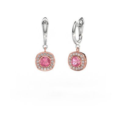 Pendants d'oreilles Marlotte 1 585 or rose saphir rose 5 mm