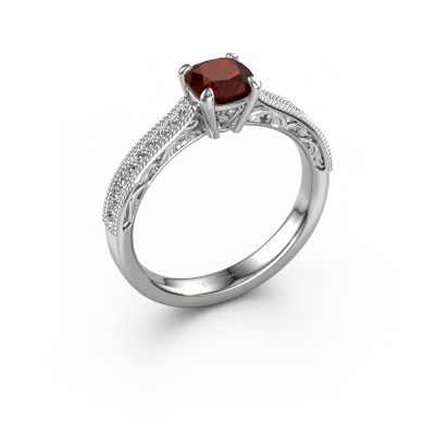 Engagement ring Shonta CUS 585 white gold garnet 5.5 mm