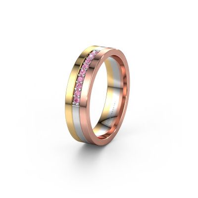 Wedding ring WH0413L15AP 585 white gold pink sapphire ±0.20x0.07 in