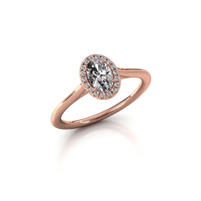 Verlovingsring Seline ovl 1 585 rosé goud diamant 0.49 crt