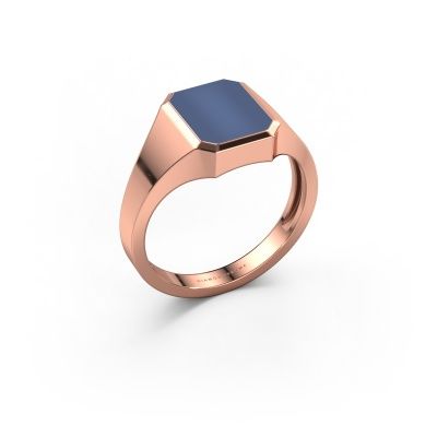 Pinky Ring Lars 1 light 585 Roségold Blau Lagenstein 10x8 mm