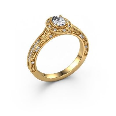 Bague de fiançailles Alice OVL 585 or jaune diamant synthétique 0.592 crt
