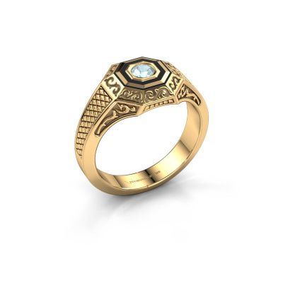 Heren ring Dion 585 goud aquamarijn 4 mm