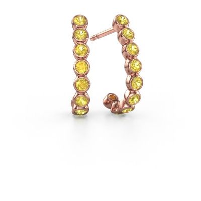 Clous d'oreilles Nova 585 or rose saphir jaune 2.2 mm
