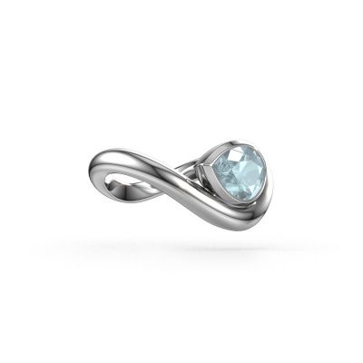 Ring Lena 585 white gold aquamarine 8x6 mm