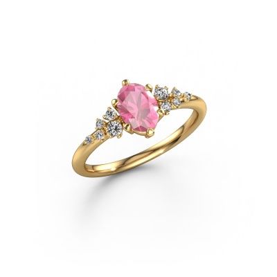 Ring Royce OVL 585 Gold Pink Saphir 7x5 mm