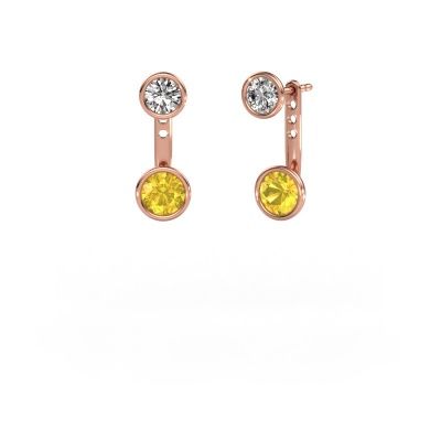 Boucles d'oreilles Halle 585 or rose saphir jaune 6 mm