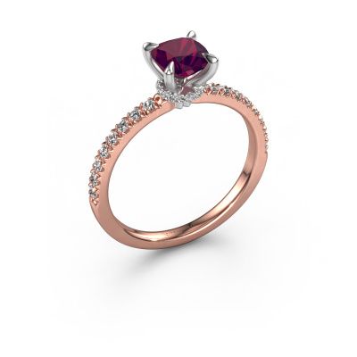 Bague de fiançailles Crystal CUS 4 585 or rose rhodolite 5.5 mm
