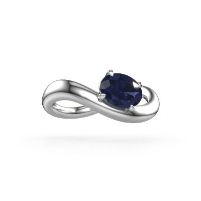 Verlovingsring Chloe OVL 585 witgoud saffier 7,5x5,5 mm