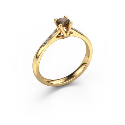 Promise ring Janna 2 585 goud rookkwarts 4 mm