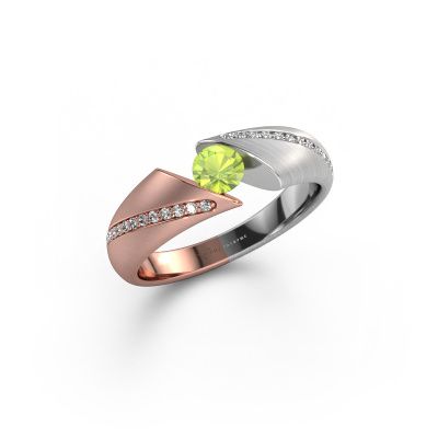 Bague de fiançailles Hojalien 2 585 or rose péridot 4.2 mm
