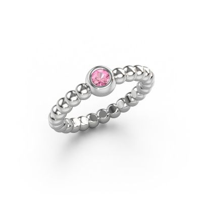 Stackable ring Dini 950 platinum pink sapphire 3 mm