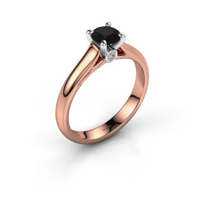 Verlovingsring Valorie 1 585 rosé goud zwarte diamant 0.60 crt