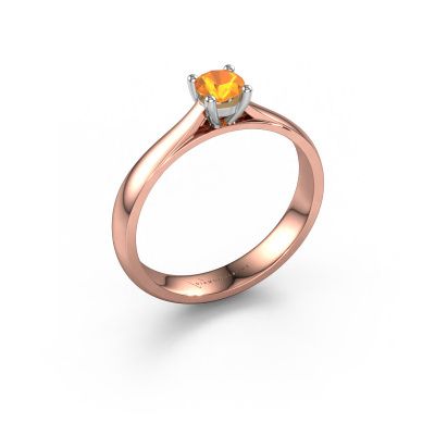 Engagement ring Sam 585 rose gold citrin 4.2 mm