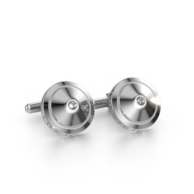 Cufflinks Demian 585 white gold aquamarine 2.2 mm