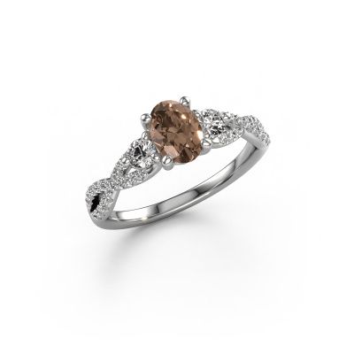 Verlovingsring Marilou OVL 585 witgoud bruine diamant 1.16 crt