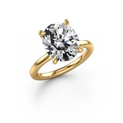 Engagement ring Crystal OVL 3 585 gold lab grown diamond 5.05 crt