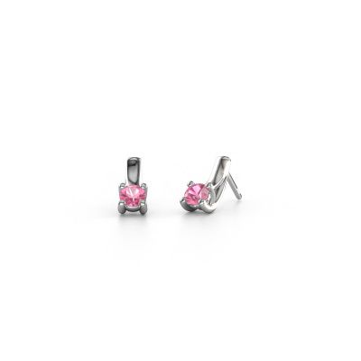 Ohrringe Mia 1 950 Platin Pink Saphir 4.2 mm