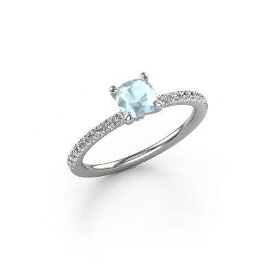 Engagement ring Crystal CUS 2 950 platinum aquamarine 5 mm