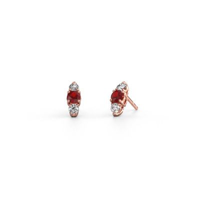 Ohrringe Amie 585 Roségold Rubin 4 mm