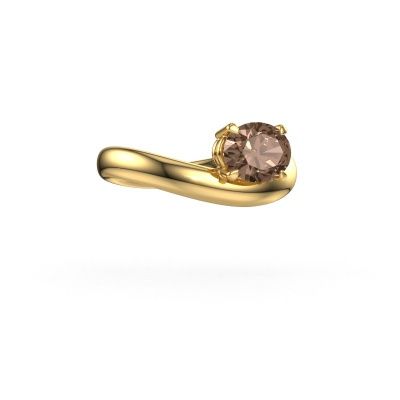 Bague de fiançailles Floor OVL 585 or jaune diamant brun 1.10 crt