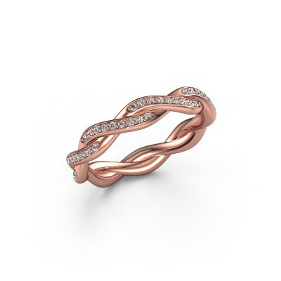 Stackable ring Swing full 585 rose gold zirconia 1 mm