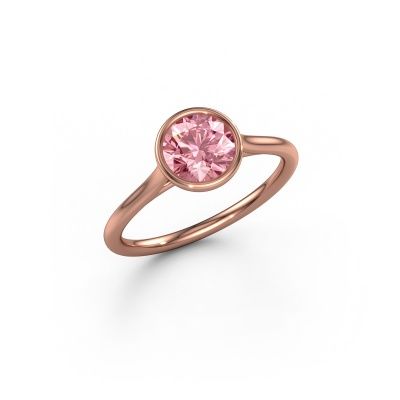 Engagement ring Lavon RND 585 rose gold pink lab grown diamond 6.5 mm