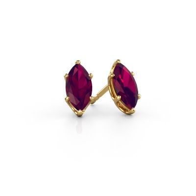 Clous d'oreilles Sam MRQ 585 or jaune rhodolite 10x5 mm