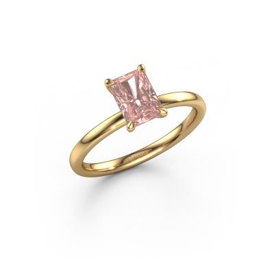 Engagement ring Crystal RAD 1 585 gold pink lab grown diamond 7x5 mm