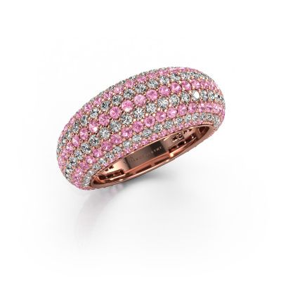 Bague Lyndia 585 or rose saphir rose 0.8 mm