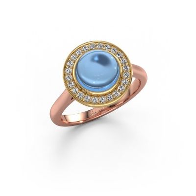 Ring Alisa 585 rose gold blue topaz 8 mm