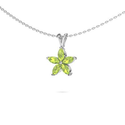 Pendant Sylvana 585 white gold peridot 5x2.5 mm