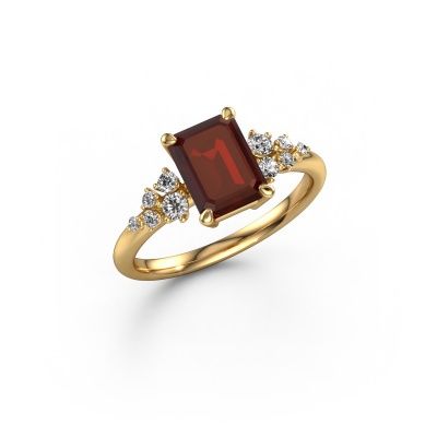 Ring Royce EME 585 gold garnet 8x6 mm