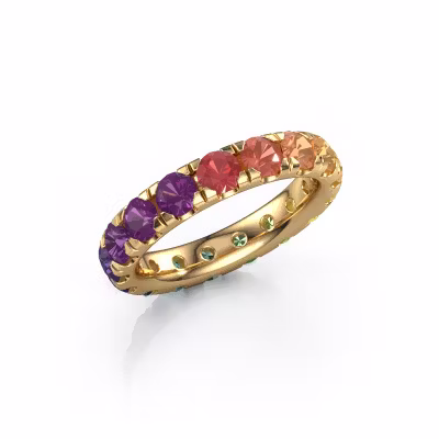 Stackable ring Jackie 3.7 585 gold Rainbow sapphire 1 3.7 mm