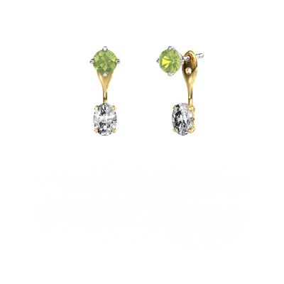 Ohrhänger Kate RND-OVL 585 Weißgold Peridot 5 mm