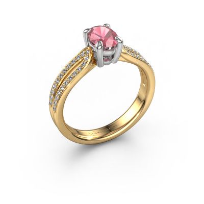 Engagement ring Antonia ovl 2 585 gold tourmaline pink 7x5 mm