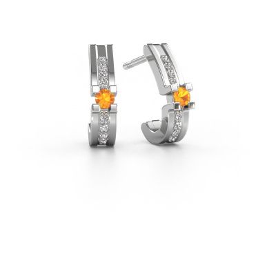 Boucles d'oreilles Myrthe 950 platine citrine 2.5 mm