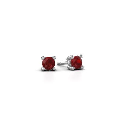 Stud earrings Sam 950 platinum ruby 4 mm