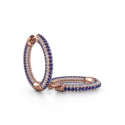 Hoop earrings Hope 15mm 585 rose gold sapphire 1 mm