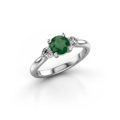 Engagement ring Lieselot RND 585 white gold emerald 6.5 mm