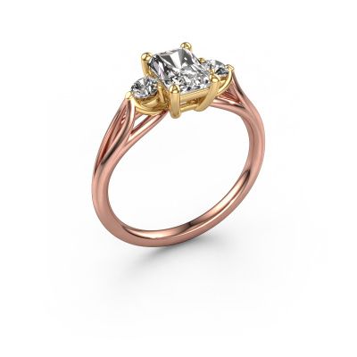 Engagement ring Amie RAD 585 rose gold custom diamond 7x5 mm
