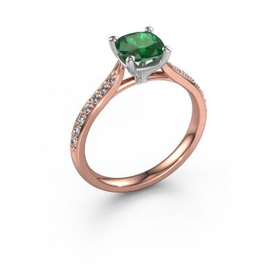 Engagement ring Mignon cus 2 585 rose gold emerald 6 mm