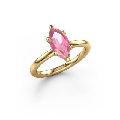 Engagement ring Simone MRQ 2 585 gold pink sapphire 11x5.5 mm