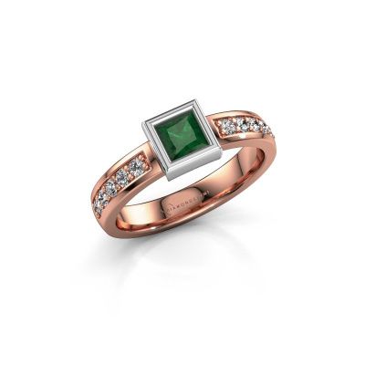 Ring Aimee 2 585 Roségold Smaragd 4 mm