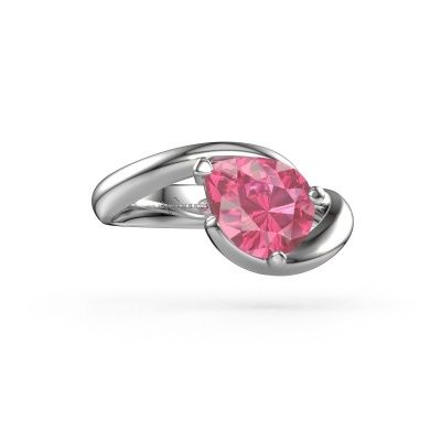 Engagement ring Aida PER 950 platinum pink sapphire 9x7 mm