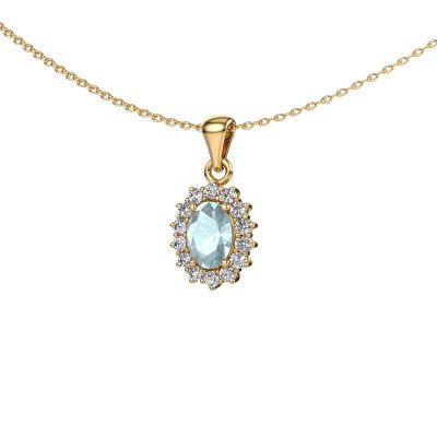 Pendant Margien 585 gold aquamarine 7x5 mm